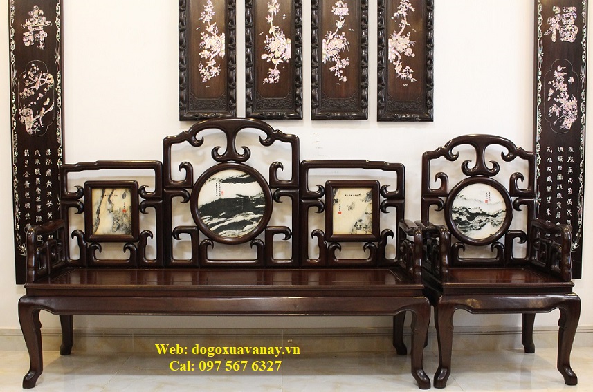 bộ ghế móc gỗ gụ ta