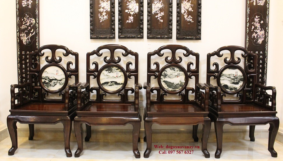bộ ghế móc gỗ gụ ta quảnh bình ở tphcm