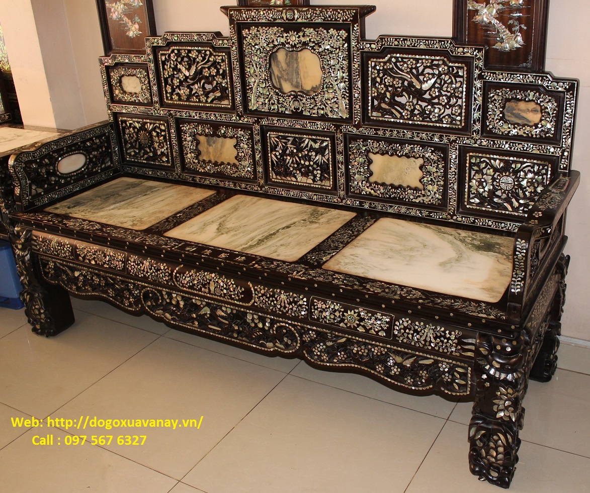 tràng kỷ ngũ sơn khảm ốc