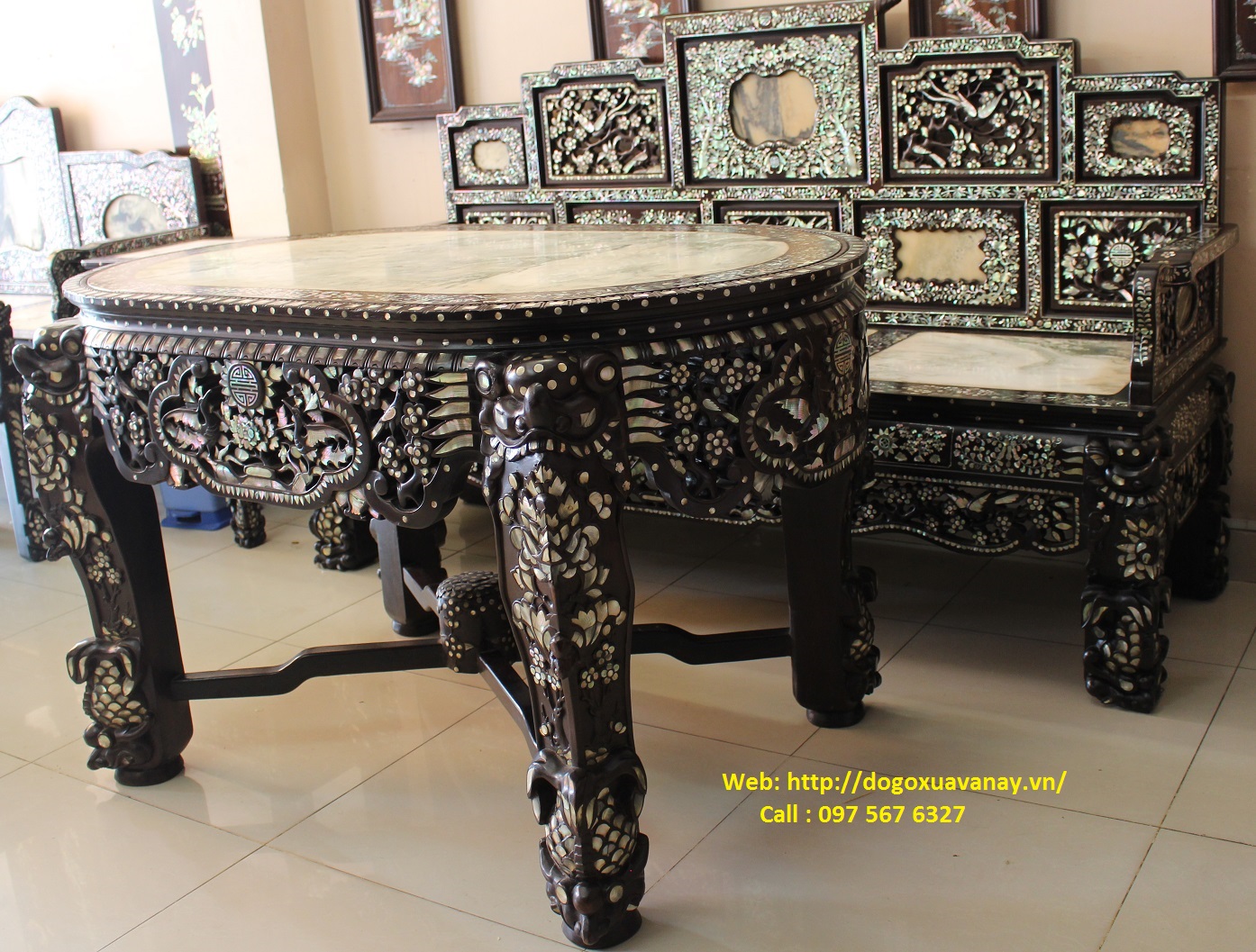 bàn ghế cổ gỗ său