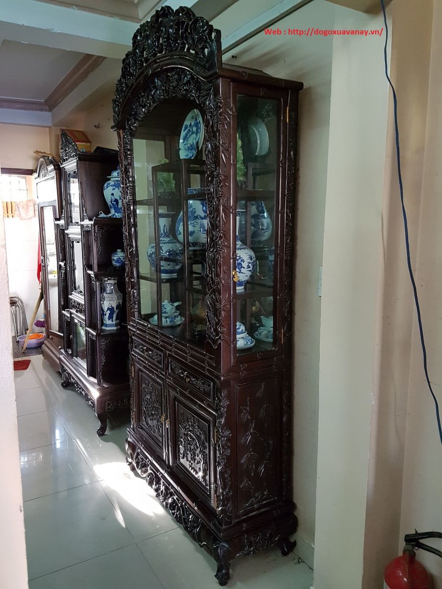 tủ bày đồ gỗ trắc
