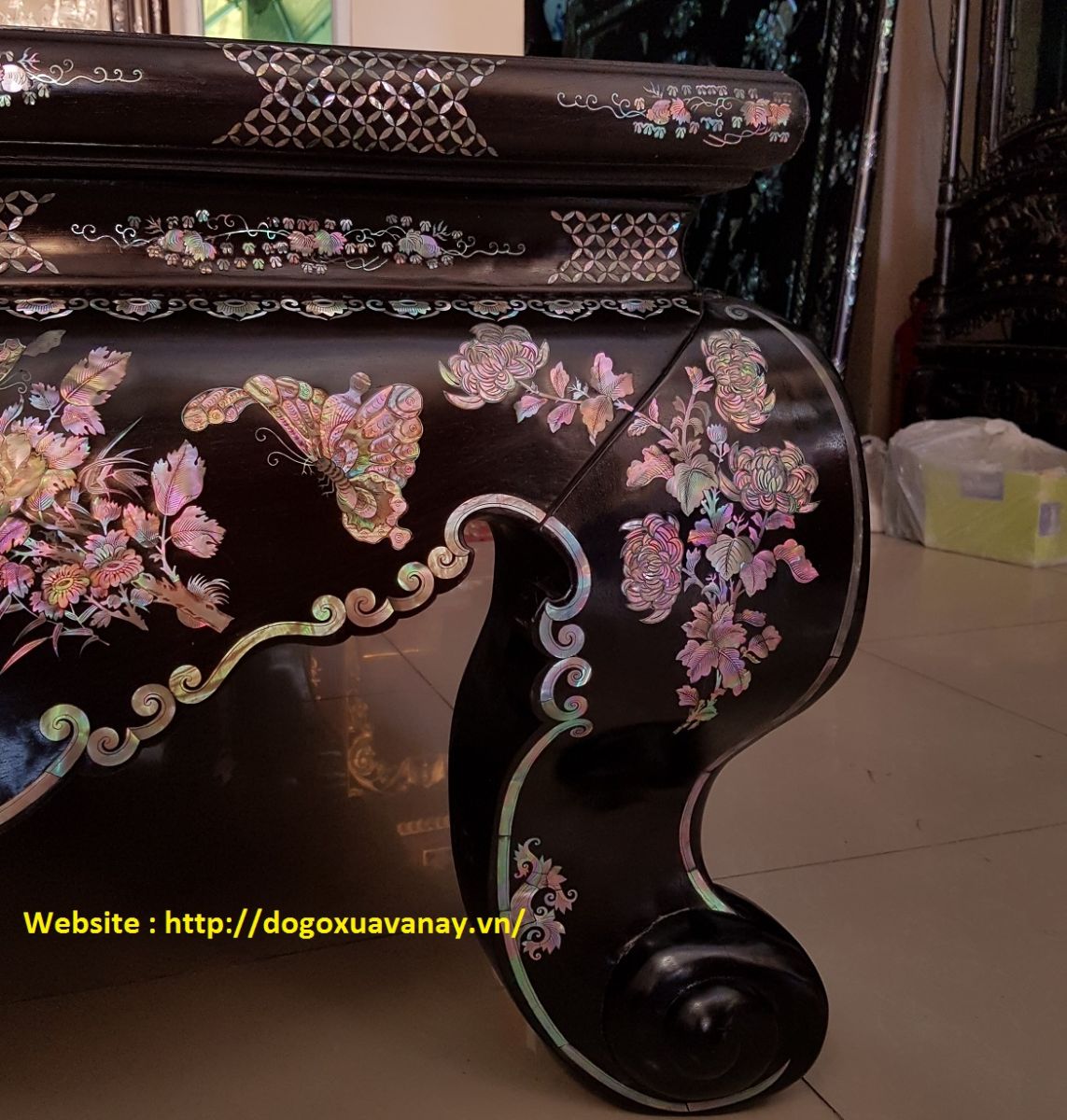 sập cổ khảm ốc