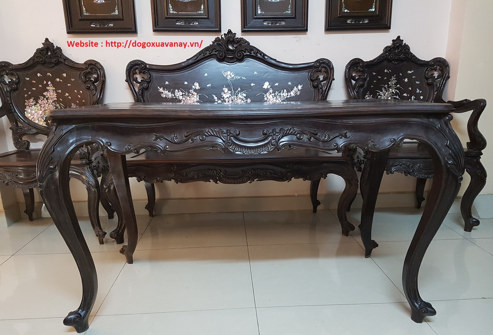 luois gỗ trắc khảm ốc