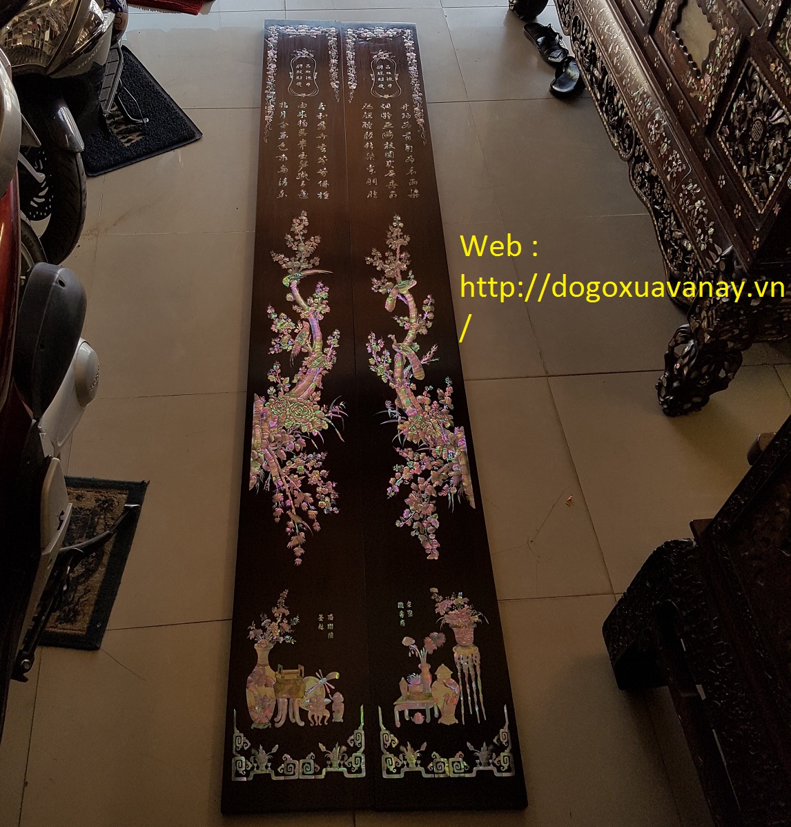 câu đối khảm ốc